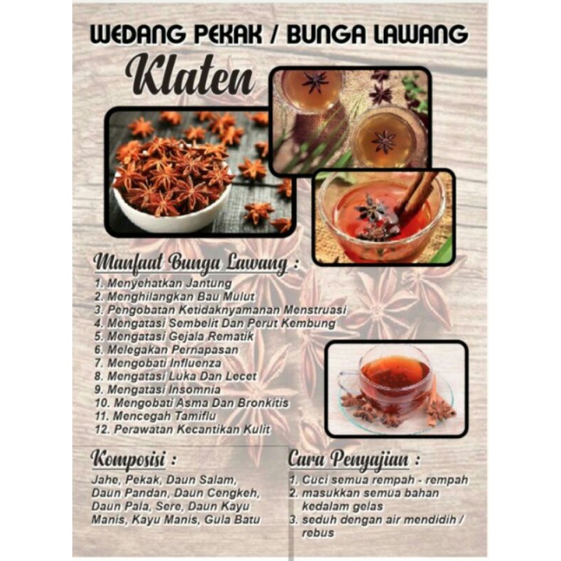 

wedang pengkak bunga lawang khas solo original