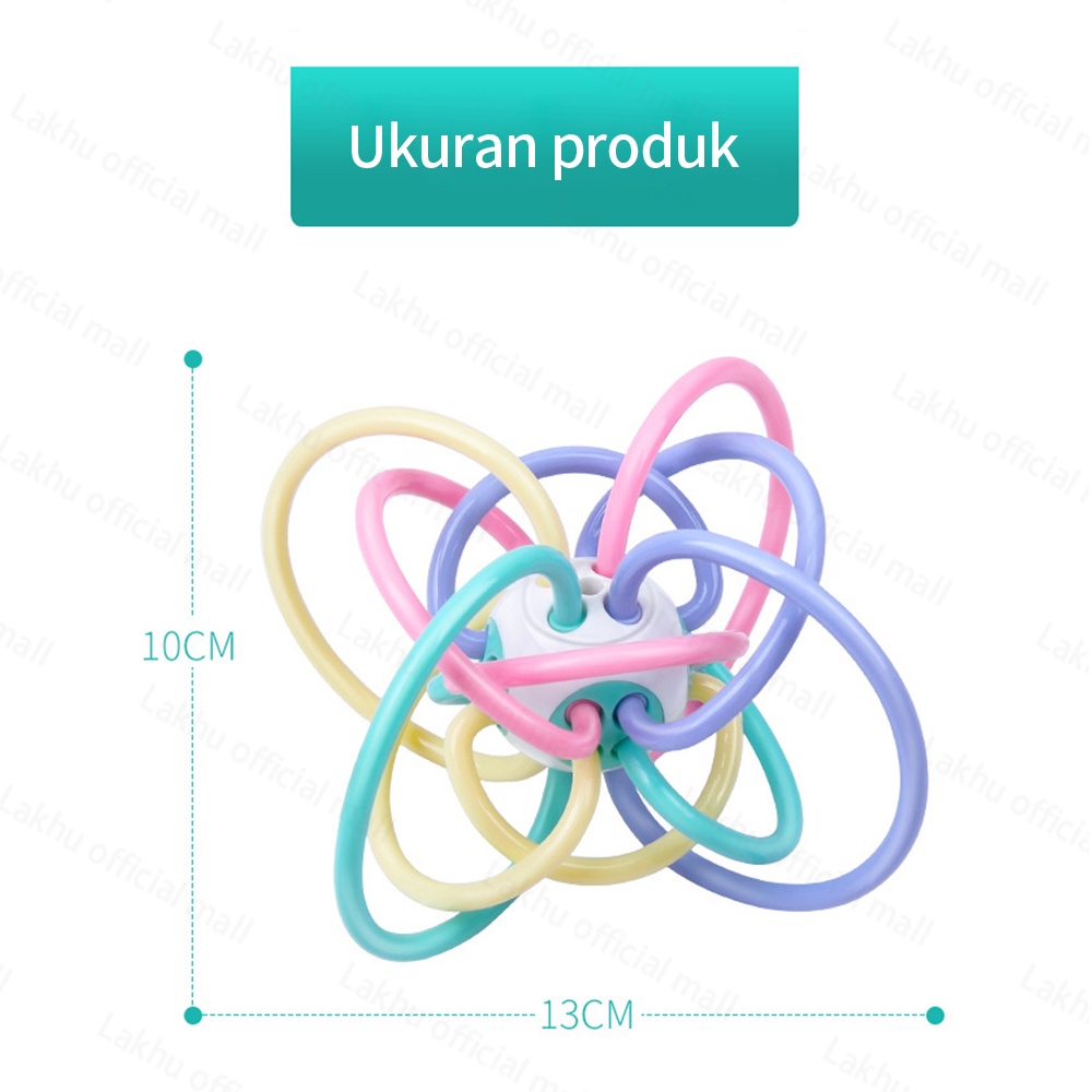 Lakhu Mainan gigitan teether bayi / mainan bayi bola Manhattan silikon