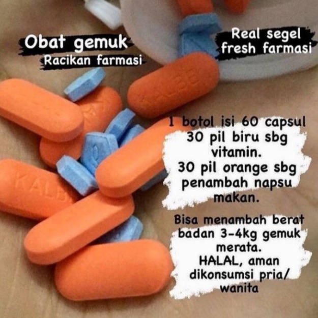 Botol Tablet Obat gemuk Isi 30 | Obat Gemuk Farmasi Botol Kecil | Gemuk Suplemen Kesehatan | Obat Gemuk Racikan Farmasi