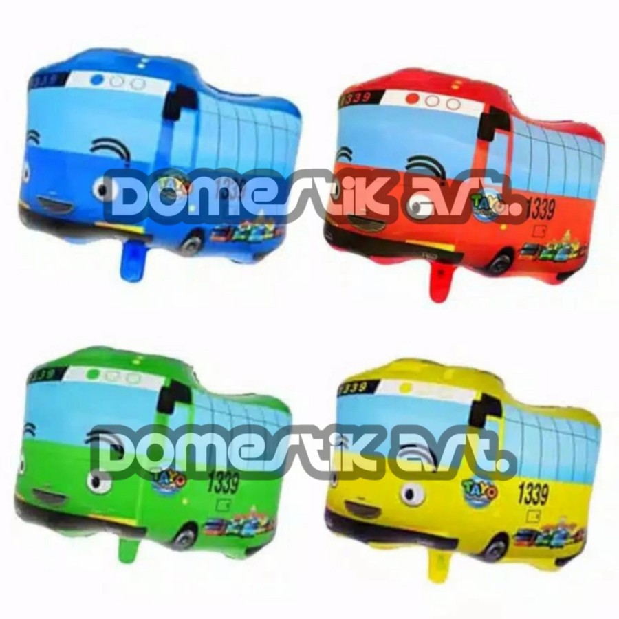 Balon Foil Karakter TAYO merah kuning hijau biru  / Balon Karakter Tayo / Balon Foil Tayo /  balon m