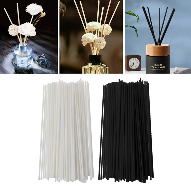 KOK 100Pcs 19cmx3mm Fiber Sticks Diffuser Aromatherapy Volatile Rod for Home Fragrance Diffuser Home Decoration-2