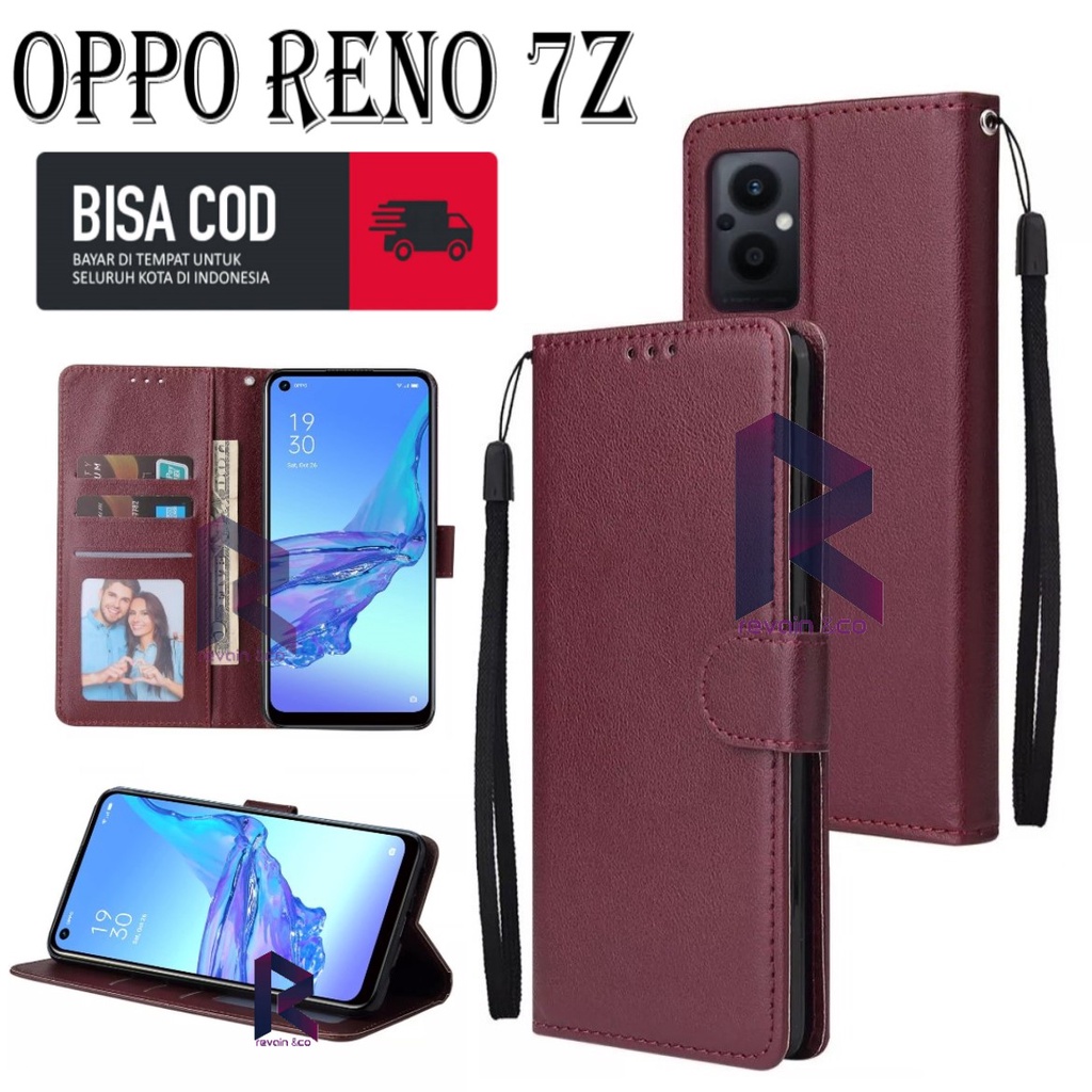 NEW OPPO RENO 7Z CASE FLIP WALLET LEATHER KULIT PREMIUM SARUNG BUKA TUTUP FLIP CASE OPPO RENO 7Z