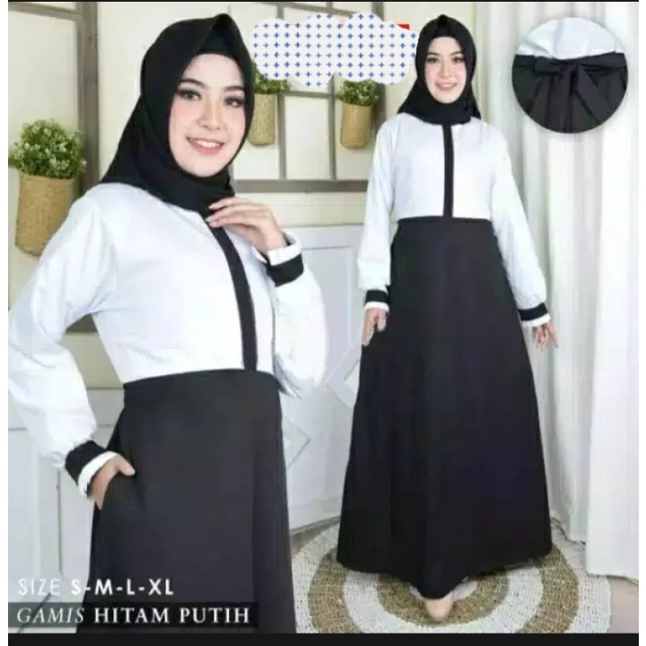 SETELAN HITAM PUTIH (TUNIK+ROK)- S-M-L-XL-XXL -SERAGAM DINAS PNS, PEMDAH, GURU, TERBARU MODEL SETELAN