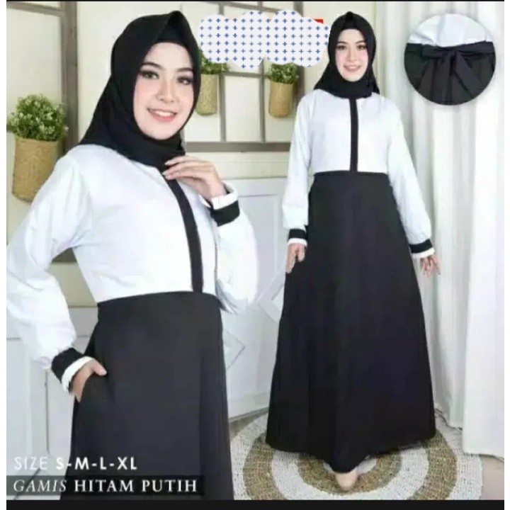 GAMIS GURU HITAM PUTIH /SERAGAM KERJA TANGAN KRIWIL/ GAMIS SERAGAM PNS/PEMDAH