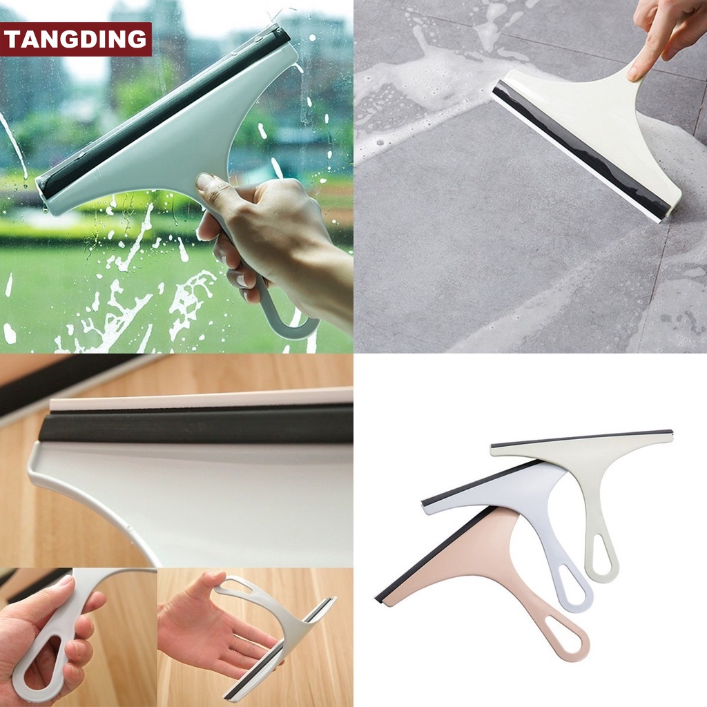 【COD Tangding】1PC Glass Wiper Soft Plastic Glass Wiper Wiper Simple Non-slip Handle Glass Wiper Random Color