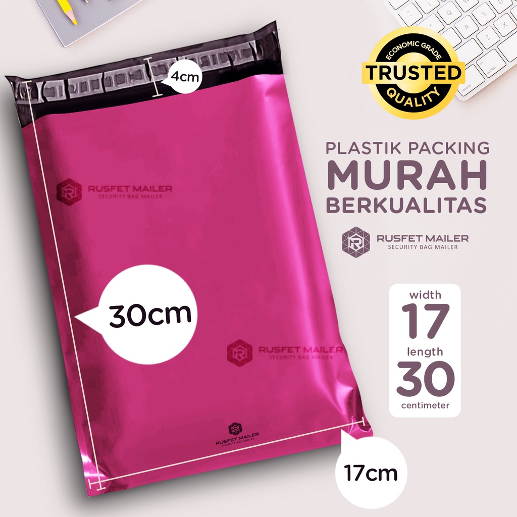 

AMPLOP PLASTIK POLIMAILER POLYMAILER PACKING ONLINE PINK MURAH RUSFET 17X30