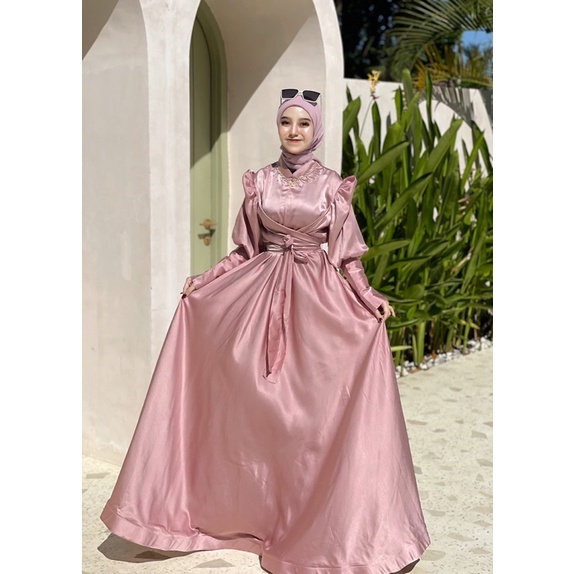 Asiyah Dress || Bridesmaid || Gaun Polos || Dress Maternity || Gaun Pesta