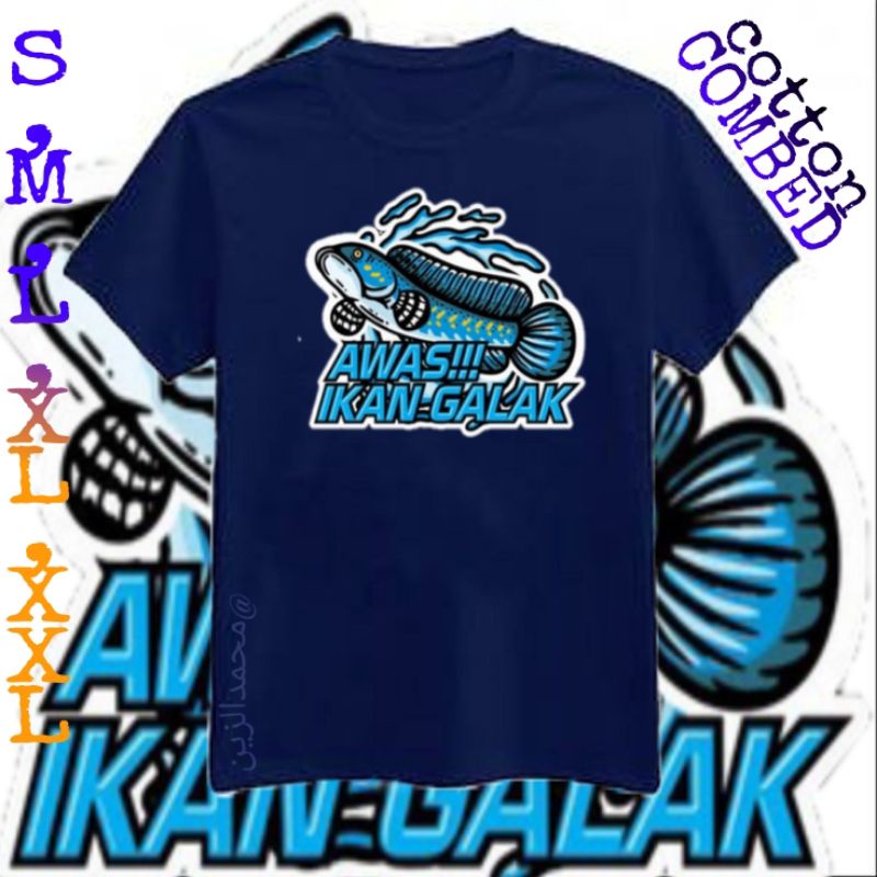 kaos anak channa awas ikan galak/ snakehead/andrao/limbata/auranti/maru/pulchra/blue pulchra/barca/m