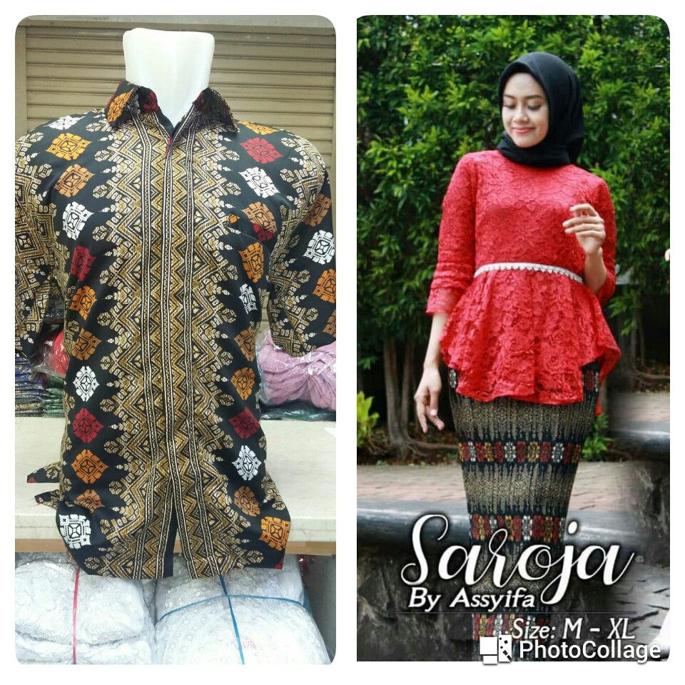 set kebaya sroja hem pendek trendy