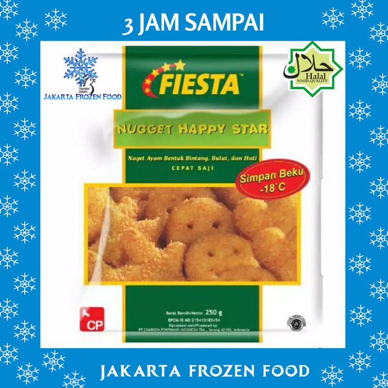 

Naget Ayam FIESTA Nugget Happy Star 500gr Makanan Halal Enak Murah
