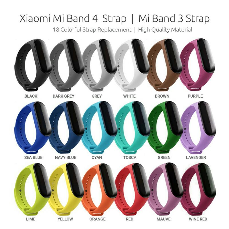 Silicone Strap Mi Band 3 &amp; Mi Band 4 - Strap Miband 3 &amp; Miband 4 EOM™