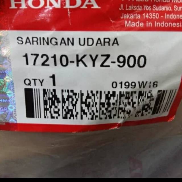 Filter udara Supra x 125 Helm in orisinil HGP