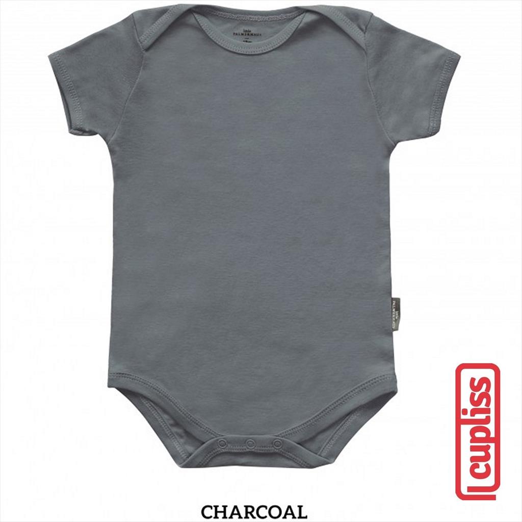 Charcoal Little Palmerhaus Everyday Bodysuit Short Sleeve Jumper