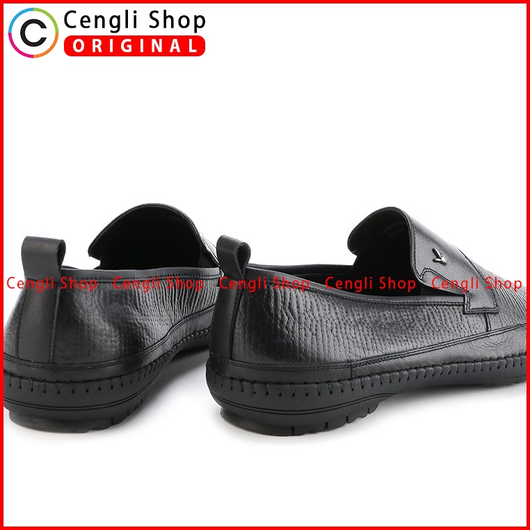 SEPATU PLAYBOY ORIGINAL LOAFER PANSUS KULIT PRIA TERBARU HITAM PL02