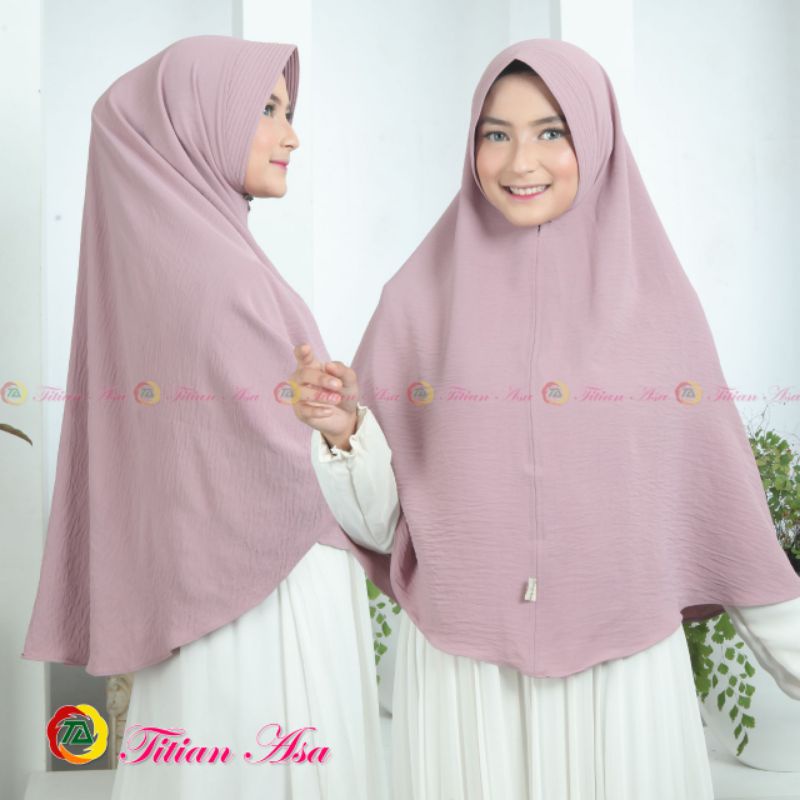 hijab syar,i bergo pet xl cringkle airflow titian asa original