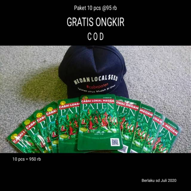 Benih biji bibit cabe lokal Medan PATEN 10BKS