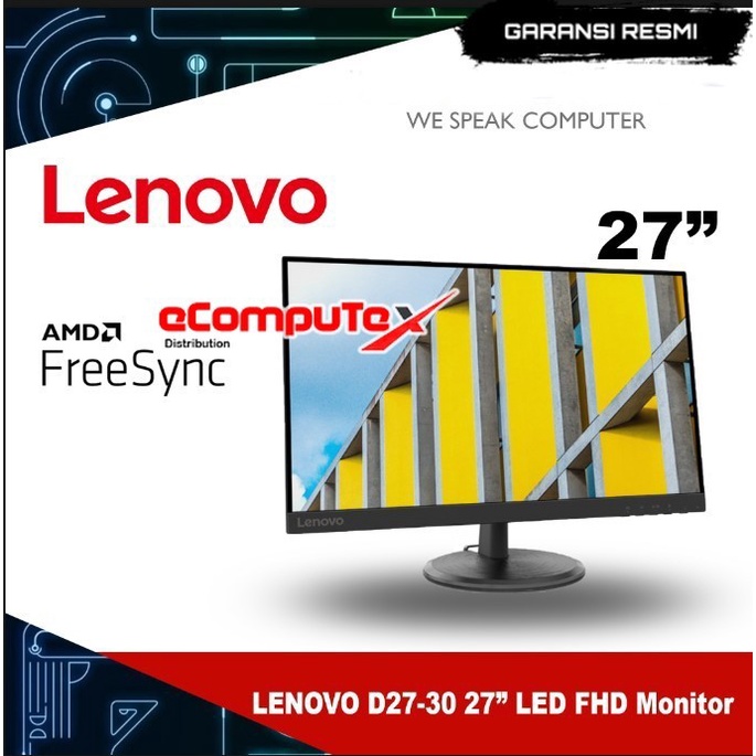 MONITOR LED LENOVO D27-30 27&quot; / 27 INCH 1920 x 1080 HDMI VGA - GARANSI RESMI