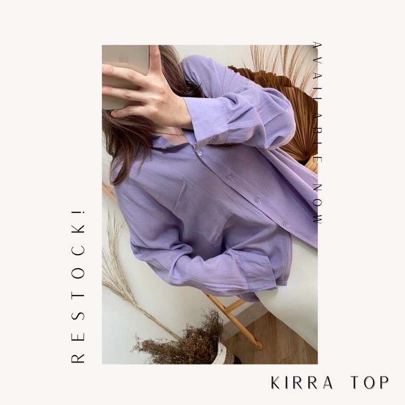 Kirra Top - Kemeja Wanita Bahan Rayon Crinkle Best Seller - BIG SIZE-Lilac