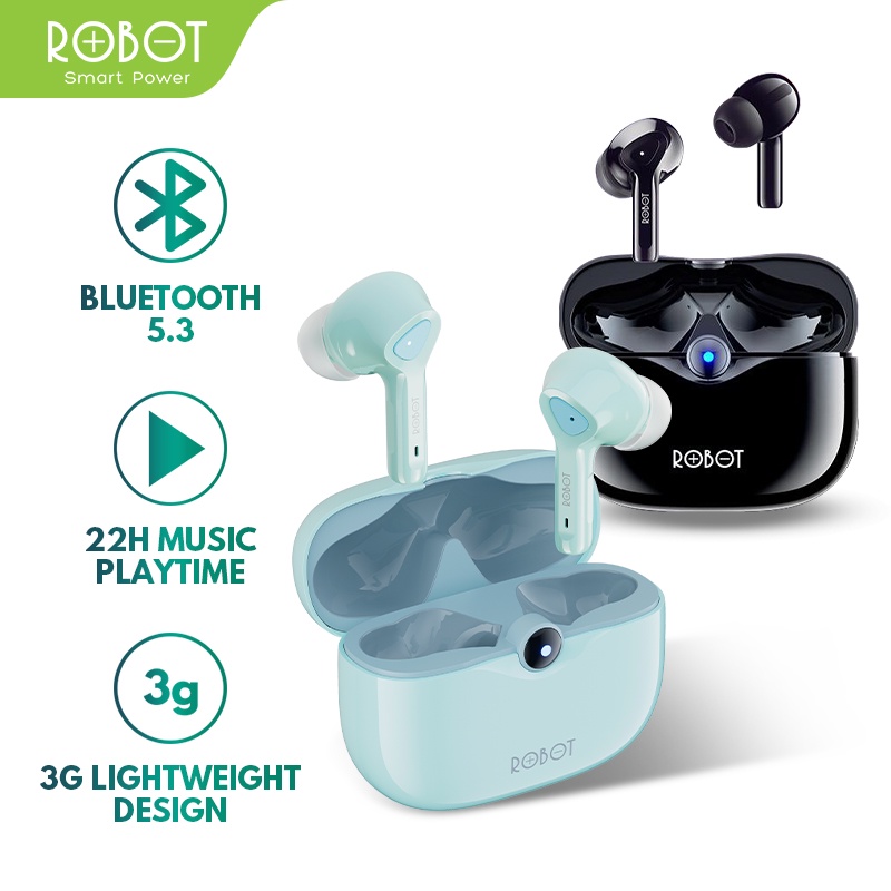 Robot TWS Wireless Earphone Airbuds T30 Original BT 5.3 True Wireless Headset Bluetooth Earbuds - Garansi 1 Tahun