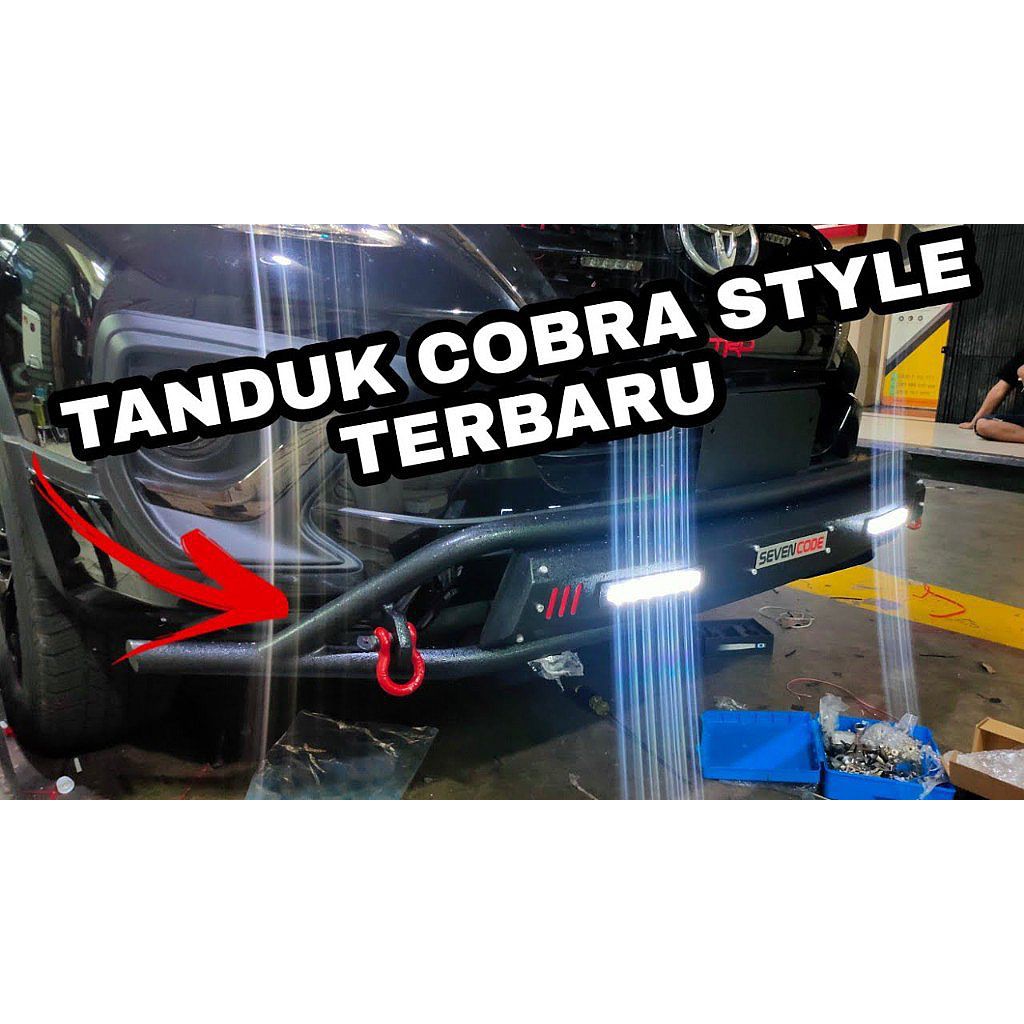 Tanduk Depan Ertiga XL7 Sevencode Cobra Towing Bumper Besi - Lampu LED DRL