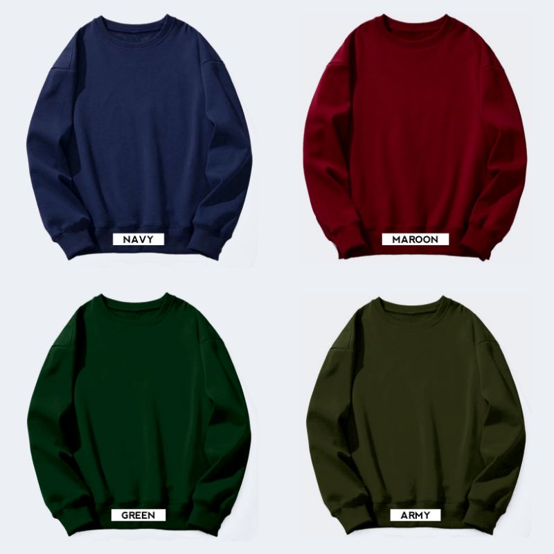 [ DISTRO QUALITY ] Sweater Crewneck Polos Pria Wanita Fleece polosqu.id