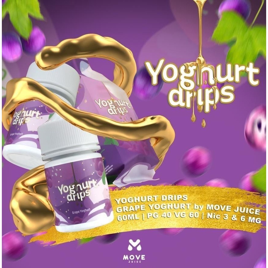 Yoghurt drips V3 Grape yoghurt 60ML Authentic Liquid