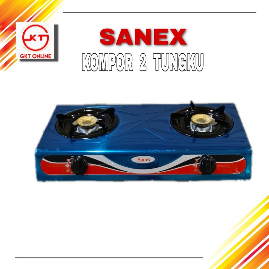 Sanex Kompor Gas 2 Tungku K-608S Stainless Steel - Produk SNI SUPER MEWAH