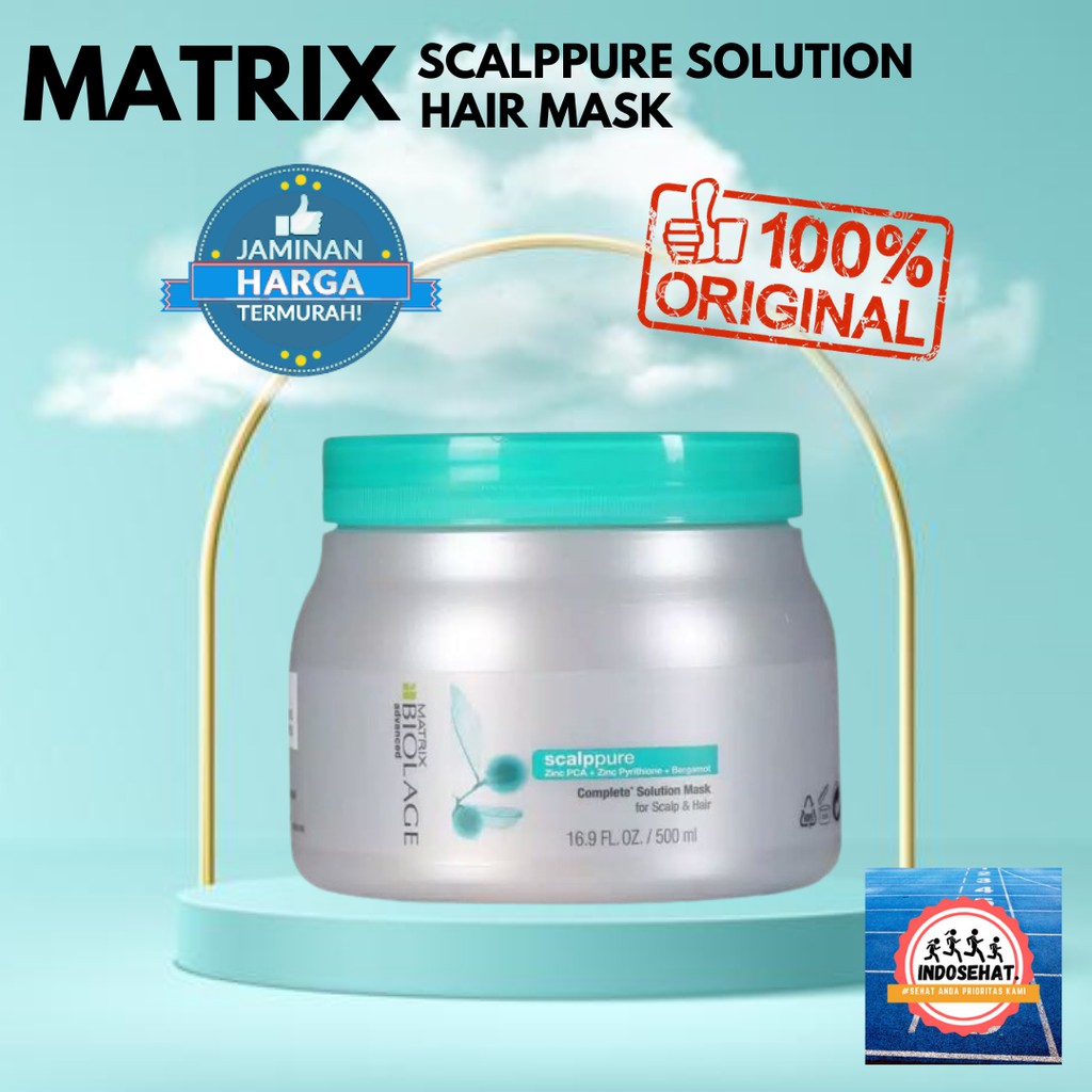 MATRIX Biolage Scalppure Complete Solution Hair Mask - Masker Perawatan Rambut Kulit Kepala Berminyak Anti Ketombe 500 ml