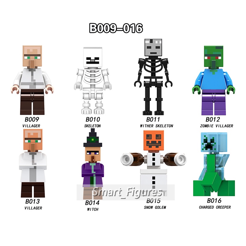 B001-b046 Mainan Action Figure Minifigures Seri Minecraft Steve Alex Villager Wolf Cows Cumi-Cumi Kelinci Kuda Untuk Hadiah