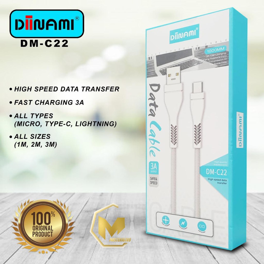 bm081 c22 diinami kabel data cable charger original ready micro 1phone tipe c 1 2 3 meter 3amper ma268