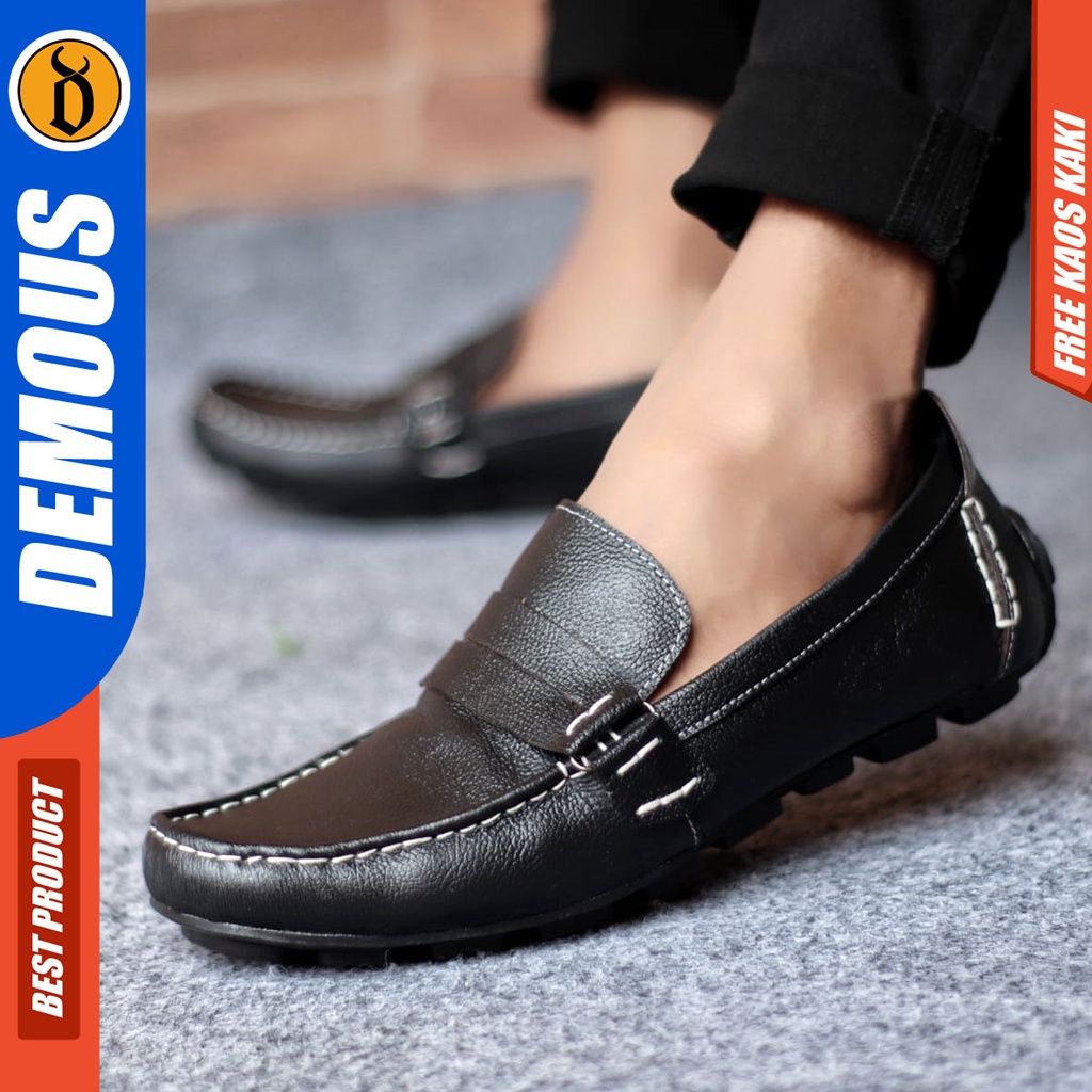 DOMOUS BEIJI Sepatu Formal Casual Pantofel Kerja Kantor Kulit Asli Pria