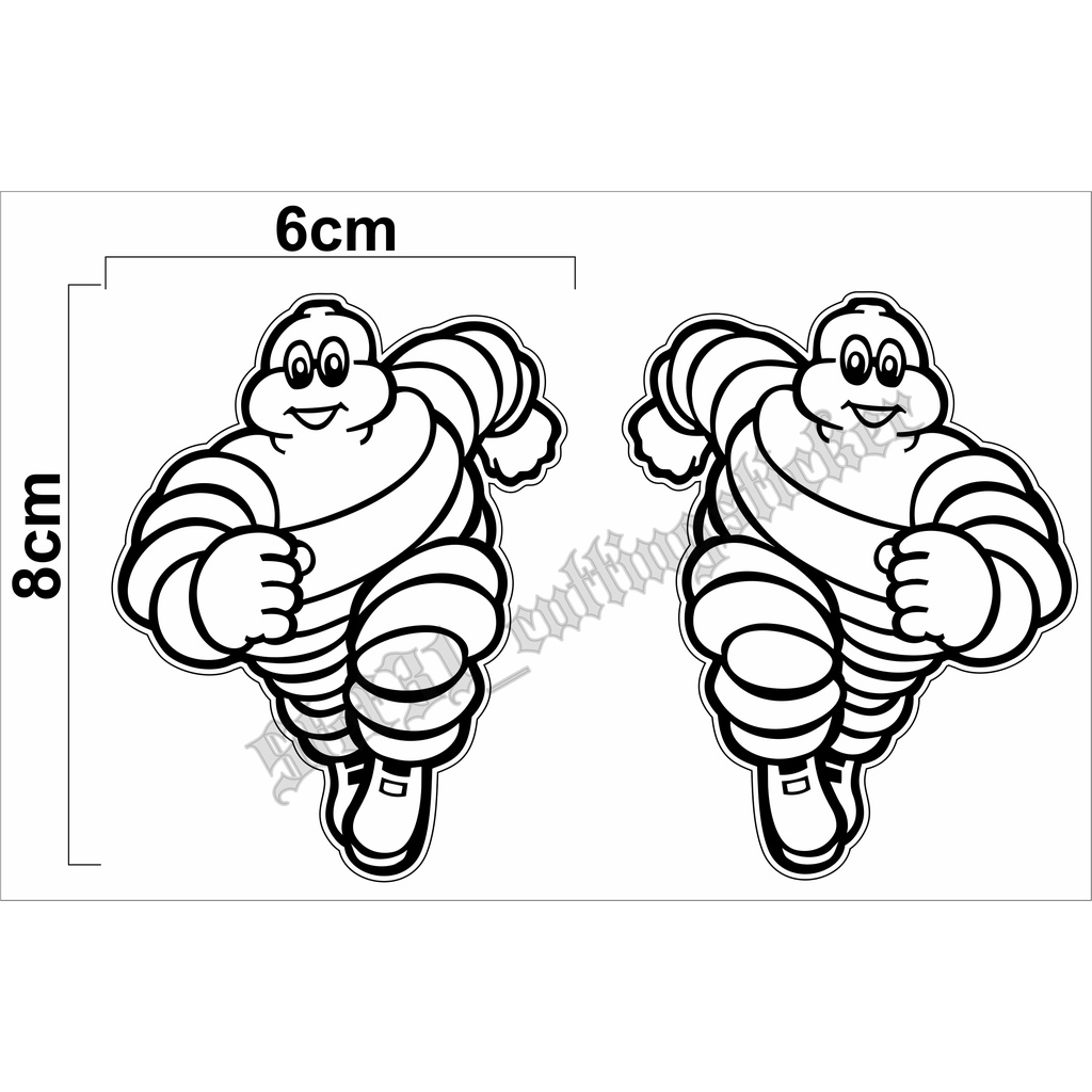 

2pcs kanan kiri Stiker cutting logo michelin, stiker michelin kanan kiri