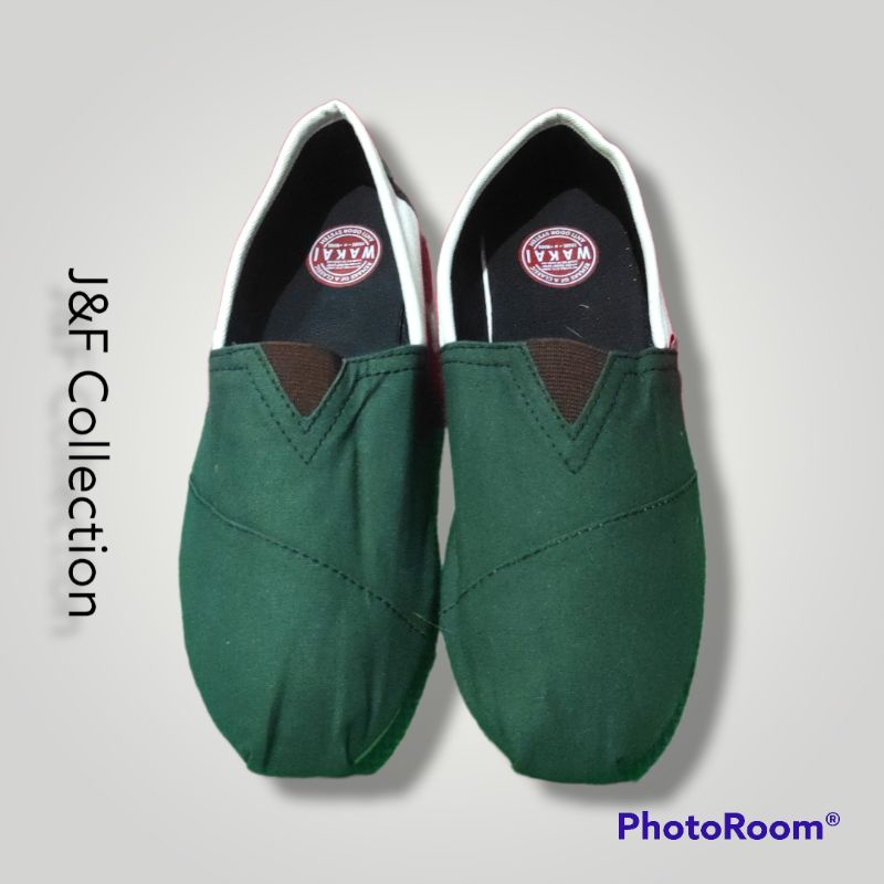 SEPATU WAKAI PRIA WANITA MURAH SLIP ON ARMY PUTIH TERMURAH BARU