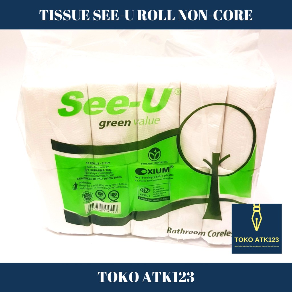 Tissue Facial / Tisu Wajah See-U Roll Non-Core Isi 10 Roll