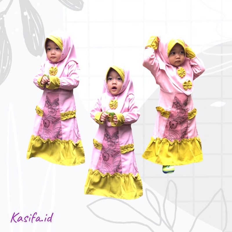 Gamis anak perempuan 1 tahun Baju muslim anak perempuan 1 tahun Pakaian anak perempuan 1 tahun Musli