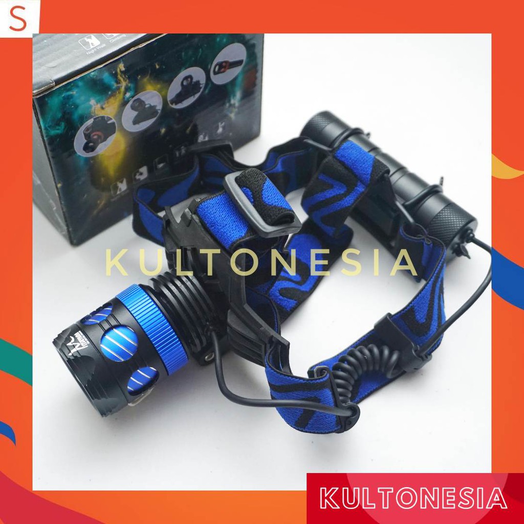 Senter Kepala / Headlamp | Cahaya Putih dan Kuning LED 2 CREE Mitsuyama MS-2811SC