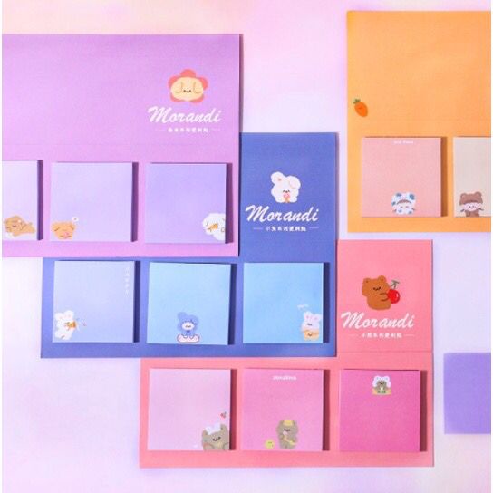 

YSB - [FREE POUCH] MEMO PAD MORANDI / MEMO TEMPEL / CUTE STICKY NOTES ANIMAL