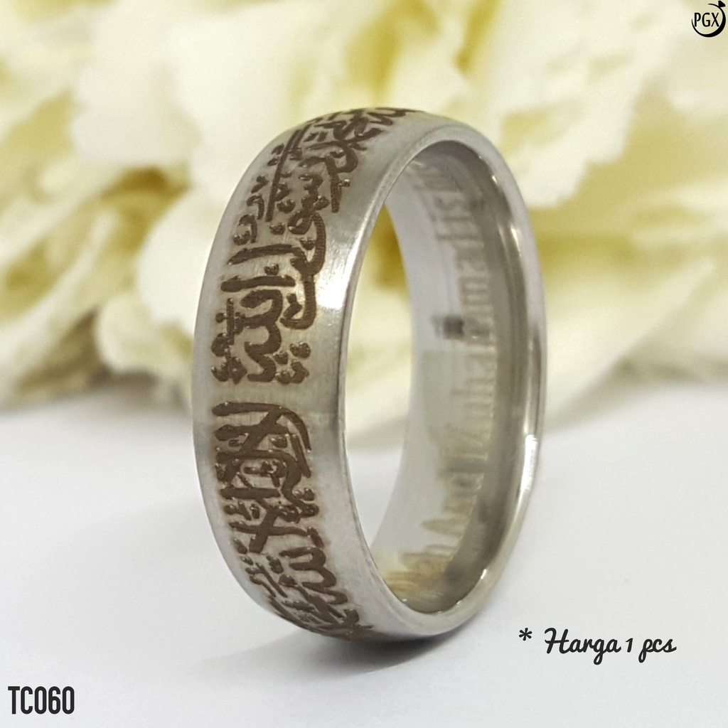 PGX Cincin Titanium Couple Tauhid Aksesoris Fashion Perhiasan Anti Karat - TC060