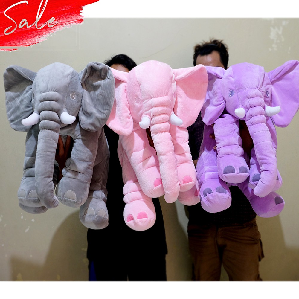 gajah big besar 70cm Boneka Elephant Doll Boneka bantal bayi mobil punggung jattestor taman safari