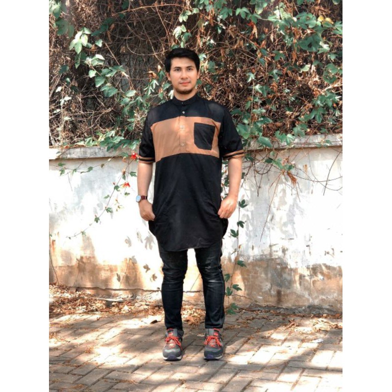 Baju Koko Kurta Pakistan Pria Dewasa Katun Toyobo Tangan Pendek Al Muslim