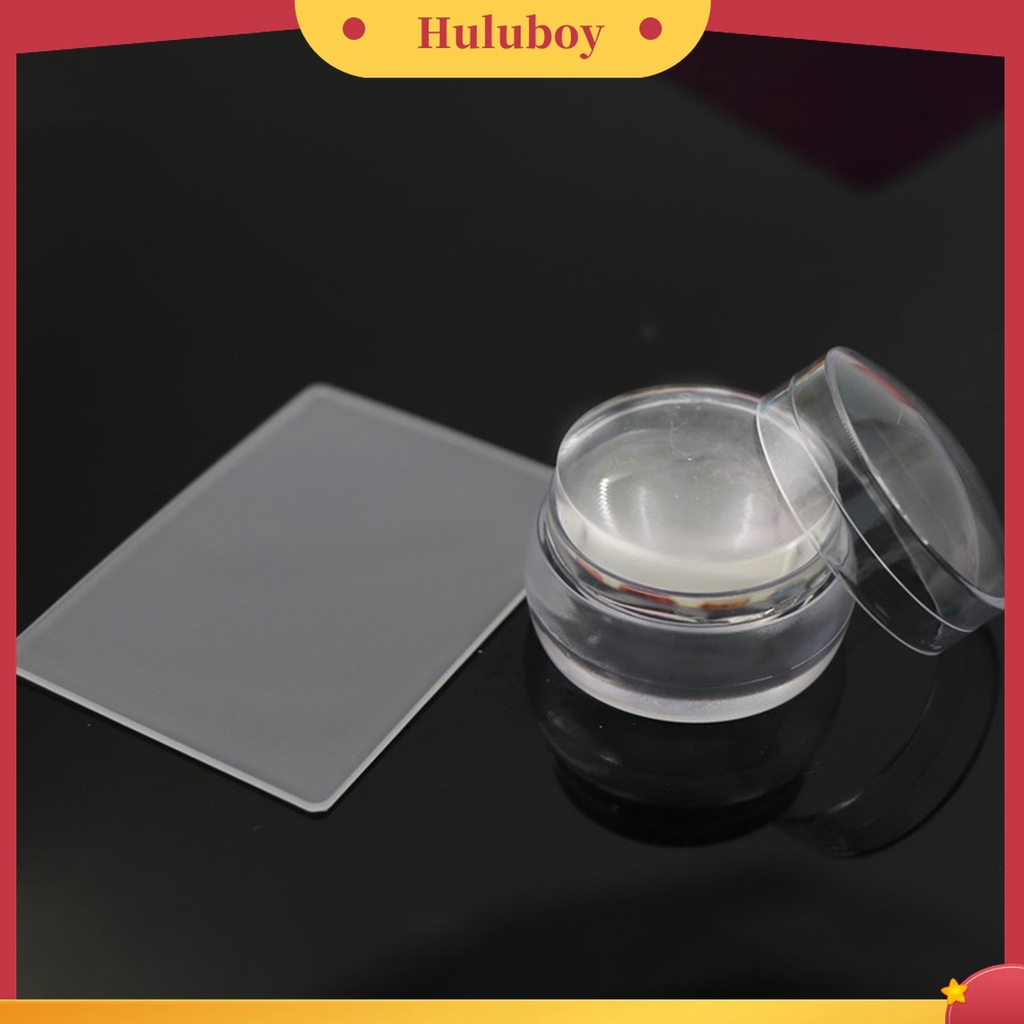 Huluboy Huluboy♡ Alat Stamper Kuku Kepala Bulat Bahan Silikon Transparan Untuk Manicure