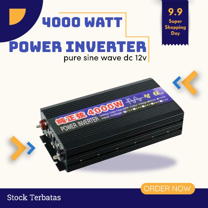 Pure Sine Wave Car Power Inverter DC 12v 4000watt