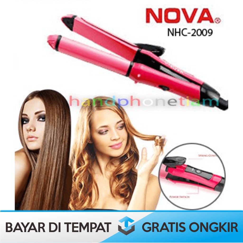 CATOK PELURUS RAMBUT NOVA MINI 2 IN 1 NHC 2009 CURL AND STRAIGHT HAIR