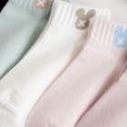 OVERFLOWS.ID Kaos Kaki Import Mata Kaki Ankle Sock Pendek Wanita Remaja Motif Smile Gelombang Kaos kaki Miki Lucu-MIKI PINK