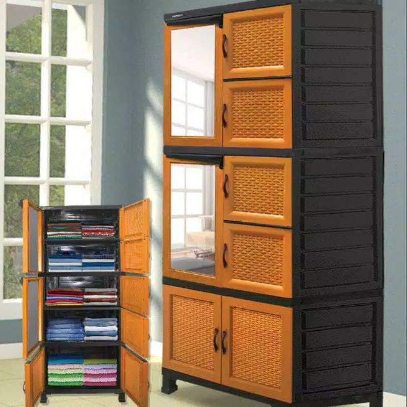 PROMO NAPOLLY LEMARI PLASTIK GANTUNG + KACA / NAPOLLY 4 SUSUN NAPOLLY BESAR SAP