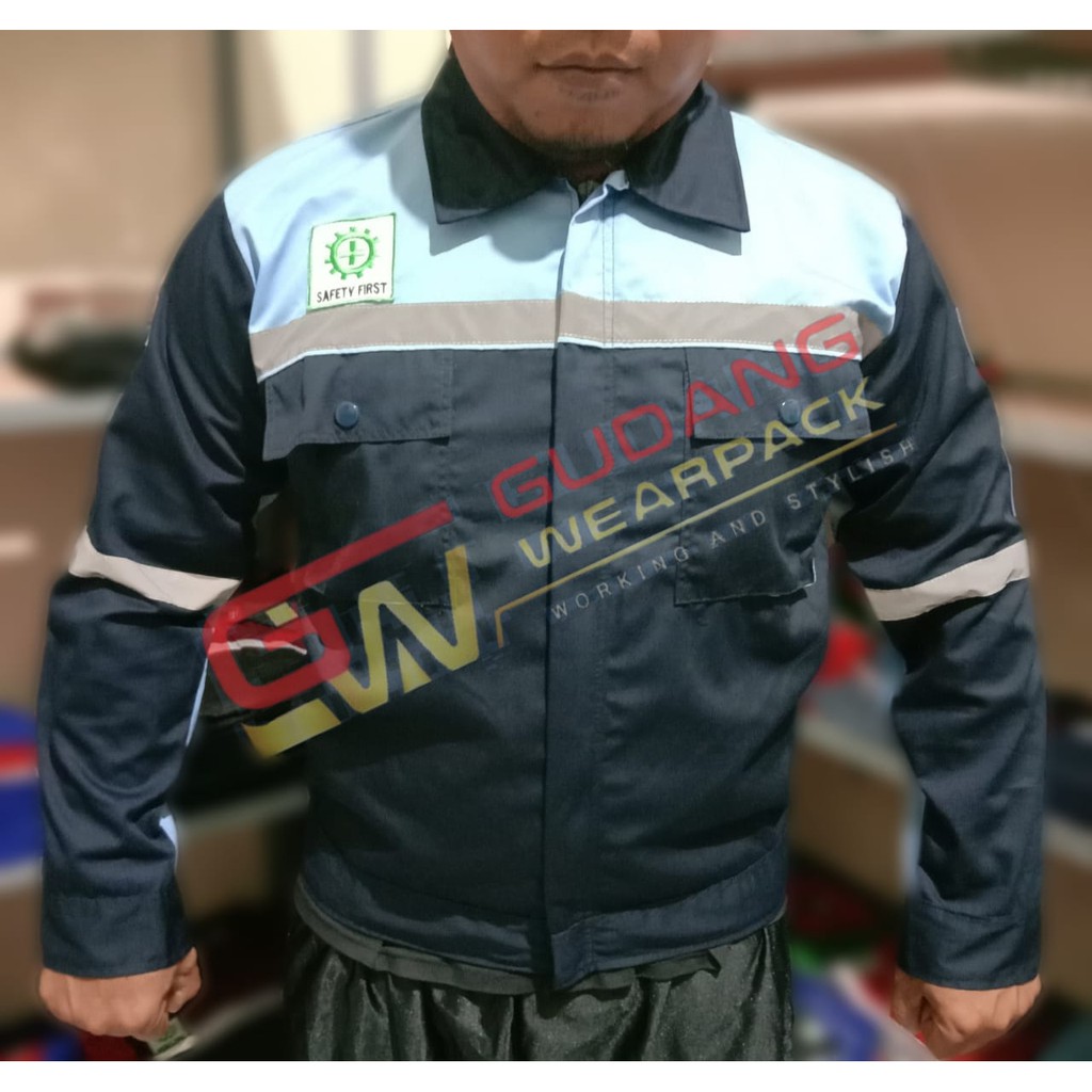 Gudang Wearpack - Baju Kerja Seragam Proyek Warna Dongker - Biru Tosca