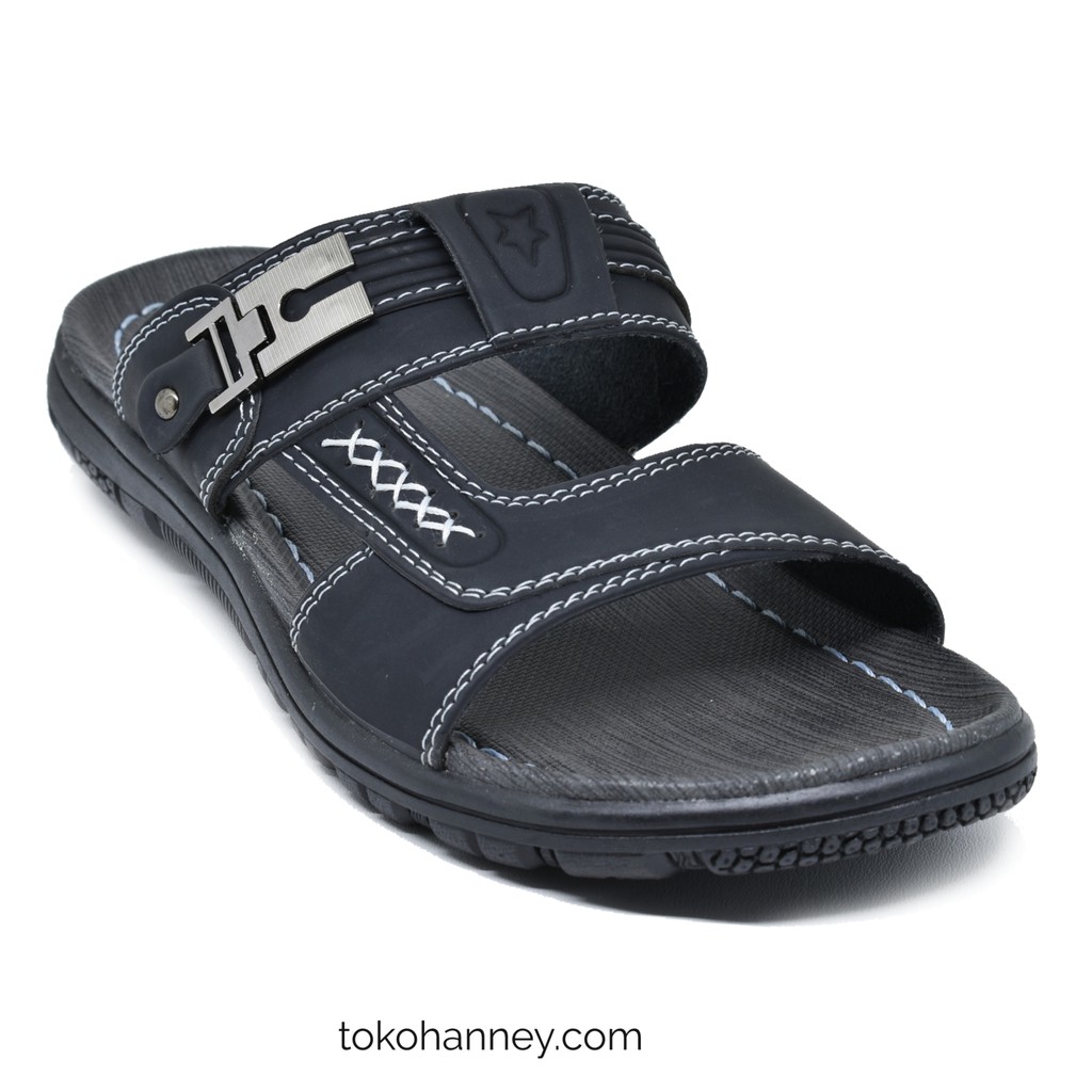 SANDAL PRIA DAVIS 03 SANDAL KASUAL PRIA SANDAL SLOP-03 HITAM