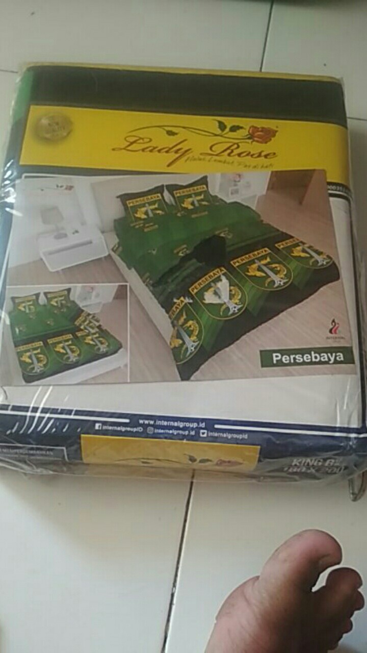 Sprei 180x200 / 160x200 Lady Rose Motif Persebaya - Ladyrose 180 160 King Queen - Bola Indonesia Sp