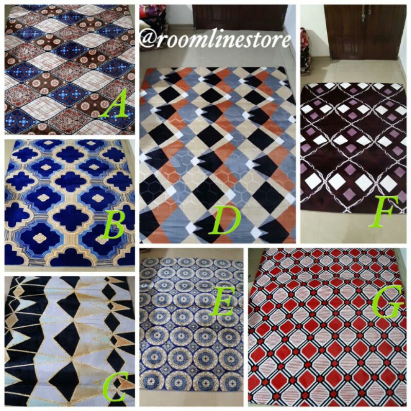 [Rumah Tangga] COD Karpet Lantai Malaysia Ukuran 190 X 220 / Dekorasi Murah / Ambal Empuk Busa Murah