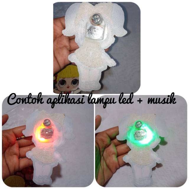 Aplikasi bordir Patch LOL led / led musik 12 cm